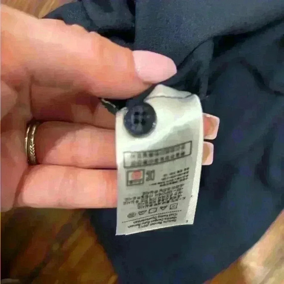 Mens Polyester Navy Blue Pocket Front Lacoste Button Down Size 34 - Picture 5 of 6